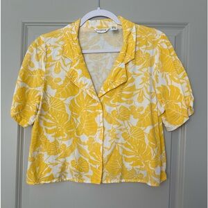 Leaf Print Button Down Shirt